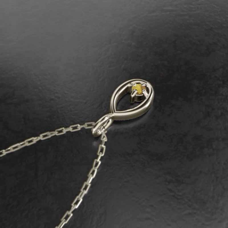 11月の誕生石 ペンダントトップとネックレス シトリントパーズ 一粒石 k10イエローゴールドの画像