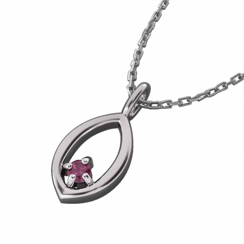 プラチナ900 ルビー 一粒石 ペンダント 7月誕生石の画像