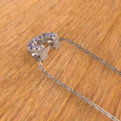 2月の誕生石 ペンダントネックレス アメジスト 馬蹄 k10ピンクゴールド 小サイズの画像