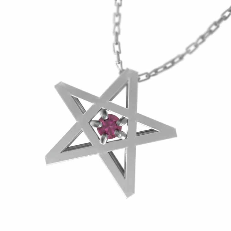 激安大特価 ネックレス ペンダント 一粒石 デザイン スター 白金 プラチナ 900 星 スター 7月誕生石 ルビー 1粒石 ネックレス メンズアクセサリー Meorboston Org