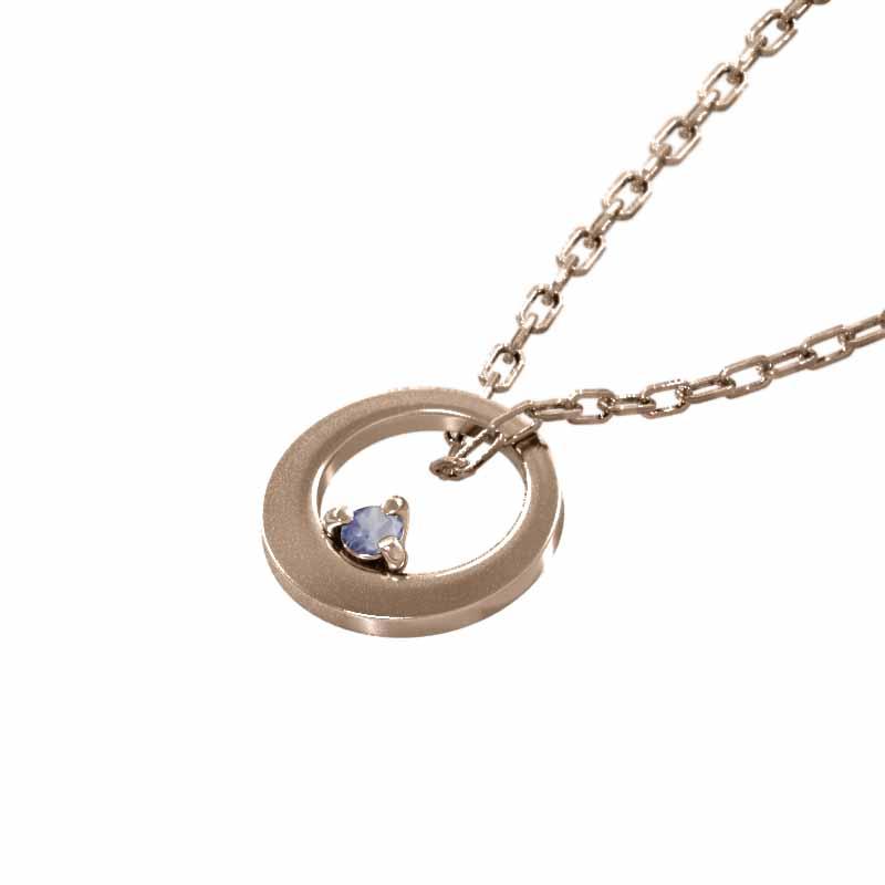 タンザナイト 一粒石 中サイズ ペンダント ピンクゴールドk18 12月誕生石の画像