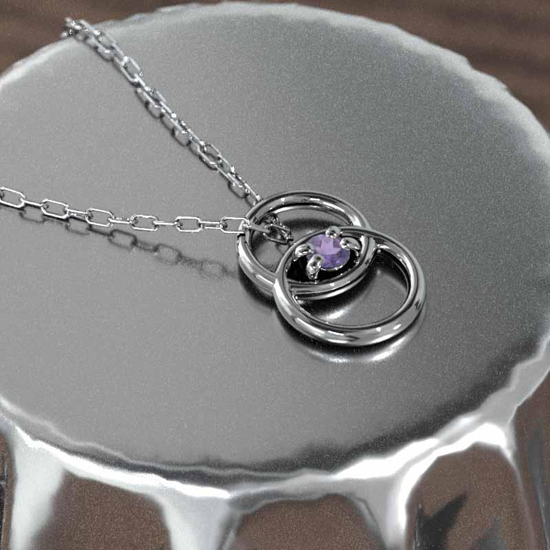 一粒石 ペンダント アメシスト(紫水晶) 2月誕生石 白金（プラチナ）900の画像