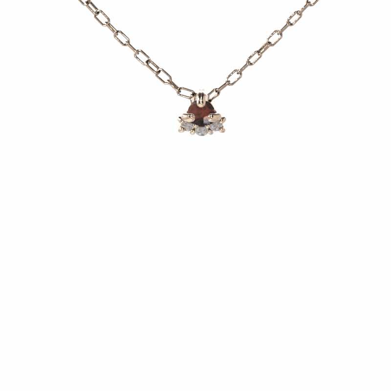 ぷち 1月誕生石 k10ピンクゴールド ペンダントネックレス ガーネットの画像