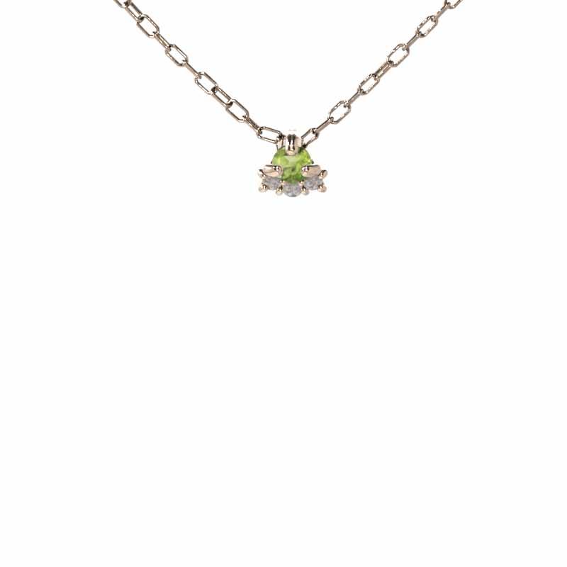 k10ピンクゴールド 8月誕生石 ペンダント ぷち ペリドットの画像