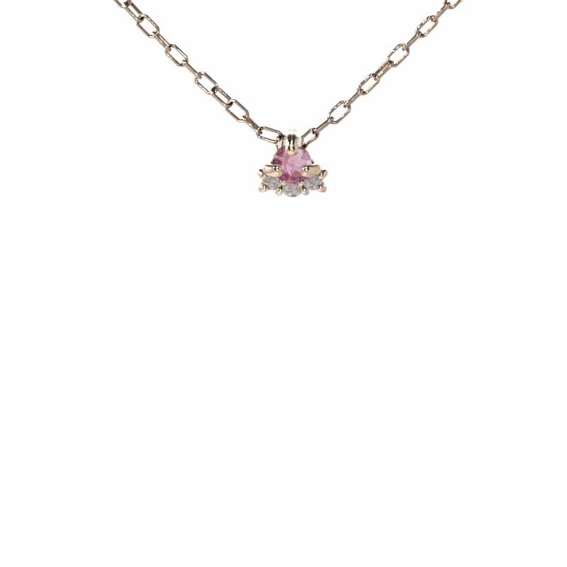 ピンクトルマリン ネックレスジュエリー k10ピンクゴールド 10月の誕生石 ぷちの画像