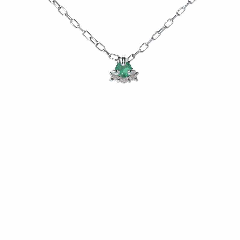 エメラルド プラチナ900 5月誕生石 ペンダント ぷちの画像