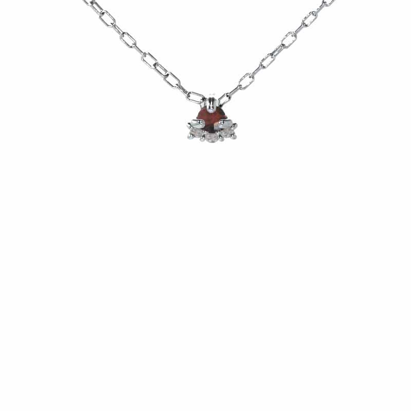 Pt900 1月の誕生石 ガーネット ペンダントトップとネックレス ぷちの画像