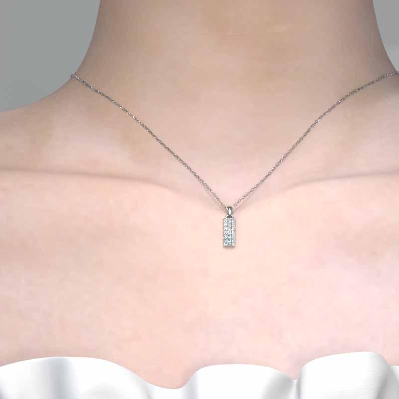 3月誕生石 ペンダントトップとネックレス 白金（プラチナ）900 アクアマリンの画像