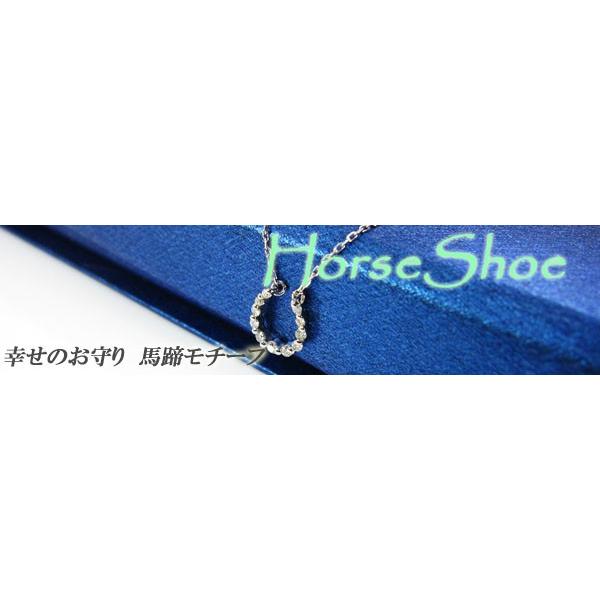 プラチナ900 約0.12カラット 馬蹄 ペンダントトップとネックレス 天然ダイヤ 4月誕生石の画像