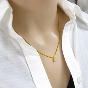 天然ダイヤ k18ピンクゴールド ペンダントトップとネックレス 約0.06カラット 4月誕生石 一粒石の画像