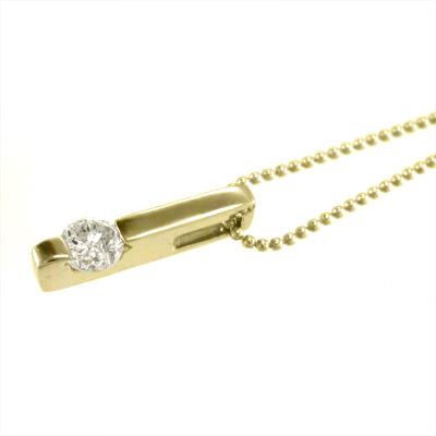 天然ダイヤモンド ペンダントトップとネックレス k10イエローゴールド 一粒石 4月誕生石 約0.20カラットの画像