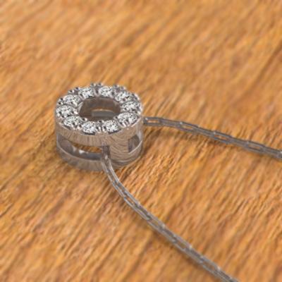 ダイヤモンド 約0.10カラット プラチナ900 ペンダントネックレス 4月誕生石 小サイズの画像