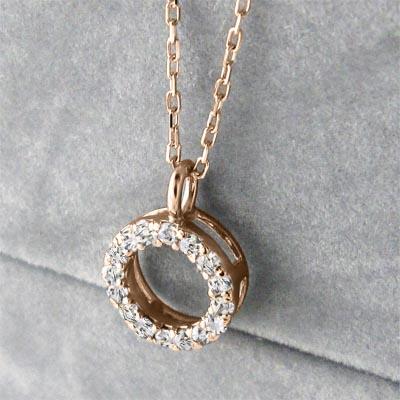 ダイアモンド 約0.16カラット 中サイズ ペンダントネックレス 4月誕生石 k18ピンクゴールドの画像