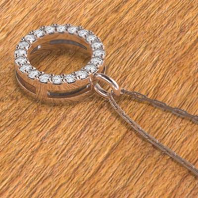 大サイズ 4月誕生石 ペンダントトップとネックレス 約0.20カラット 天然ダイヤモンド k18ピンクゴールドの画像