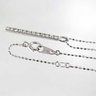 ダイヤモンド 4月誕生石 k10ホワイトゴールド プレート 約0.24カラット 大サイズ ペンダントネックレスの画像