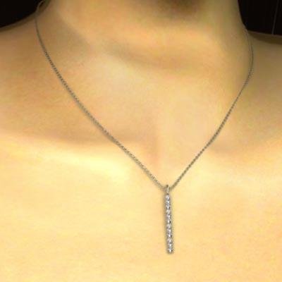 プレート ペンダントネックレス ダイアモンド 4月誕生石 大サイズ 約0.24カラット k10イエローゴールドの画像