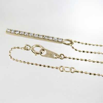 プレート ペンダントネックレス ダイアモンド 4月誕生石 大サイズ 約0.24カラット k10イエローゴールドの画像