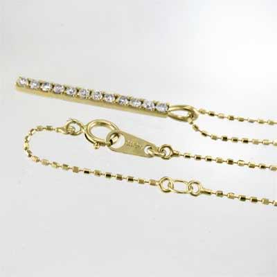 天然ダイヤ ネックレスジュエリー k18イエローゴールド 4月誕生石 プレート 約0.24カラット 大サイズの画像