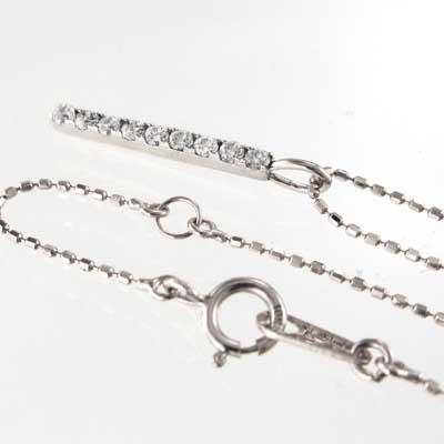 ネックレスジュエリー 4月誕生石 k18ホワイトゴールド 約0.18カラット ダイヤモンド プレート 中サイズの画像