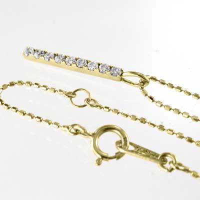 k18イエローゴールド プレート 天然ダイヤ 中サイズ 4月誕生石 ペンダントトップとネックレス 約0.18カラットの画像