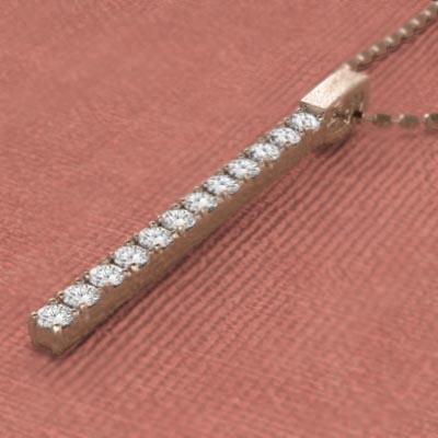 大サイズ ペンダント 4月誕生石 約0.24カラット ダイヤモンド プレート k18ピンクゴールドの画像