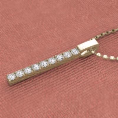 4月誕生石 中サイズ 約0.18カラット ネックレスジュエリー ダイアモンド プレート k18イエローゴールドの画像