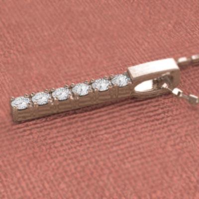 4月誕生石 約0.12カラット ダイアモンド プレート ペンダントトップとネックレス k18ピンクゴールド 小サイズの画像