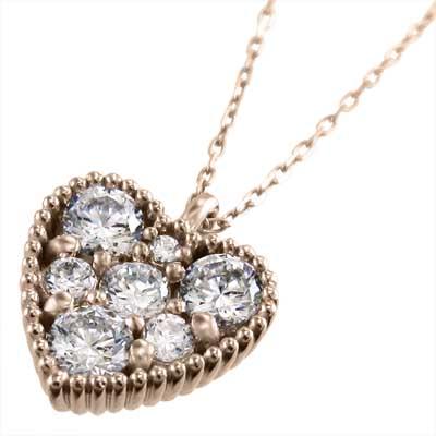 4月誕生石 約0.77カラット ハート ペンダント k18ピンクゴールド 天然ダイヤモンド_3