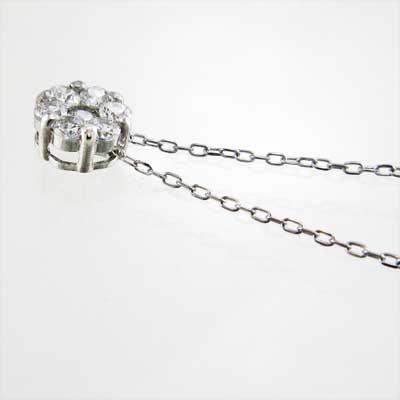 4月誕生石 ペンダントネックレス k18ホワイトゴールド ダイヤモンド 約0.22カラットの画像