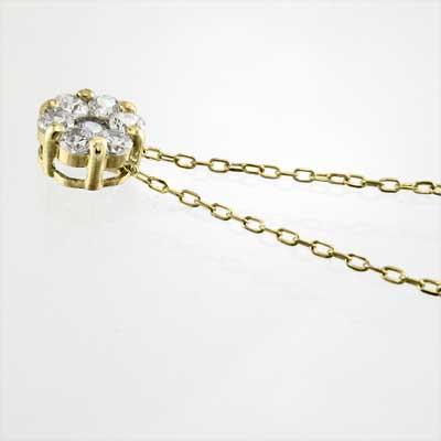 天然ダイヤモンド 4月誕生石 約0.22カラット k18イエローゴールド ペンダントトップとネックレスの画像