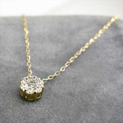 4月誕生石 天然ダイヤモンド 約0.10カラット ペンダントトップとネックレス k18イエローゴールドの画像