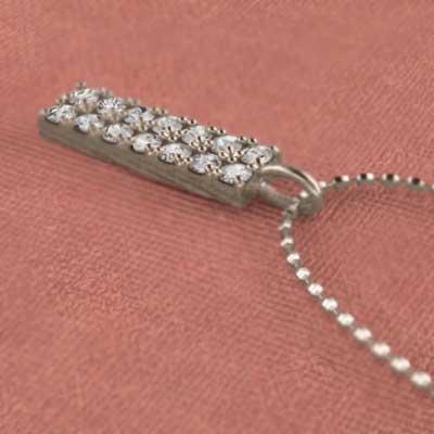 プレート k10ピンクゴールド ダイアモンド ネックレスジュエリー 4月誕生石 約0.46カラットの画像