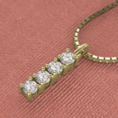 4月誕生石 ペンダントネックレス ダイアモンド 約0.37カラット k18イエローゴールドの画像