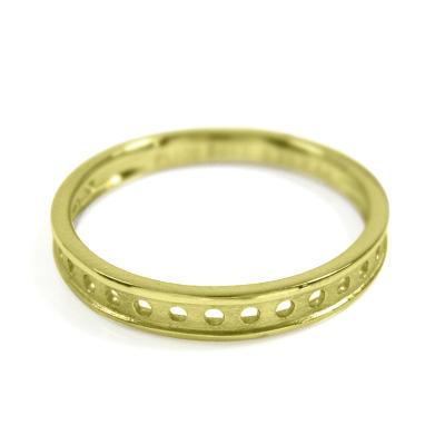リング 丸抜きリング k10イエローゴールド シンプルの画像