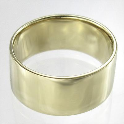 約10mm幅 ピンキー ワイド k10イエローゴールド 1cmリング 指輪の画像