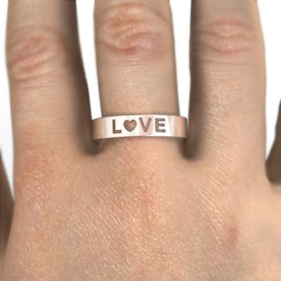 k18ピンクゴールド ピンキー シンプル LOVEリング リング ハートの画像