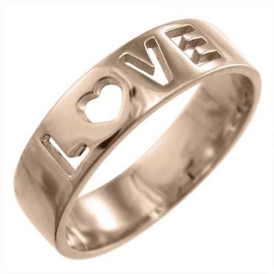 k18ピンクゴールド ピンキー シンプル LOVEリング リング ハートの画像