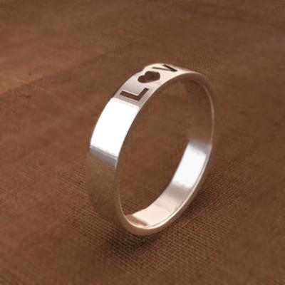 k18ピンクゴールド シンプル リング LOVEリング ハートの画像