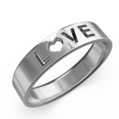 ハート LOVEリング プラチナ900 シンプル 指輪の画像