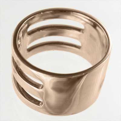k10ピンクゴールド 約10mm幅 1cmリング ワイド リング ピンキーの画像