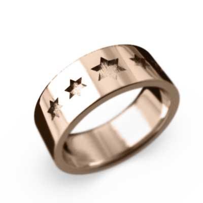 スター 平打リング シンプル リング k10ピンクゴールド ワイドの画像