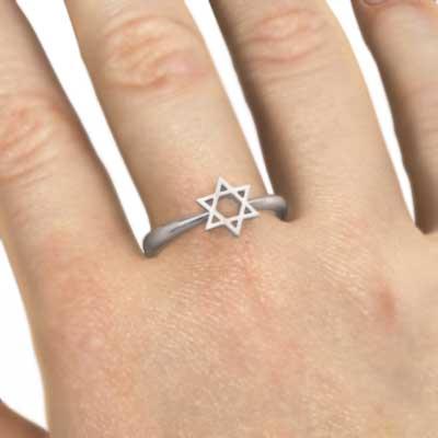 スター プラチナ900 シンプル リング 六芒星の画像