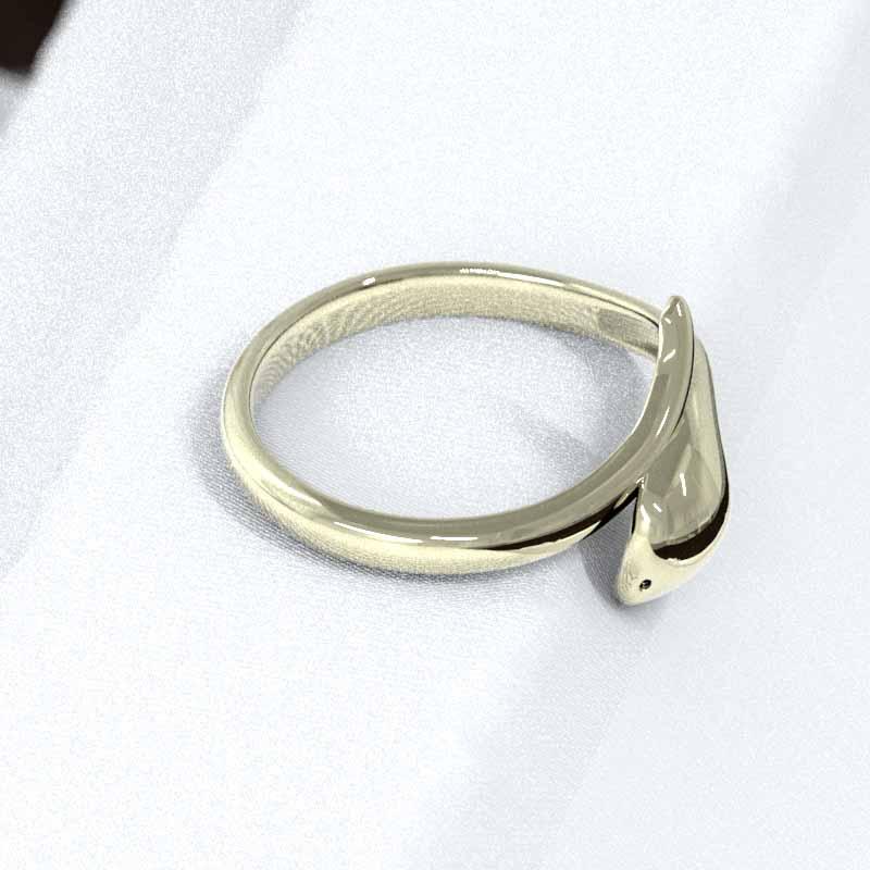 蛇 シンプル リング k10イエローゴールド コブラの画像