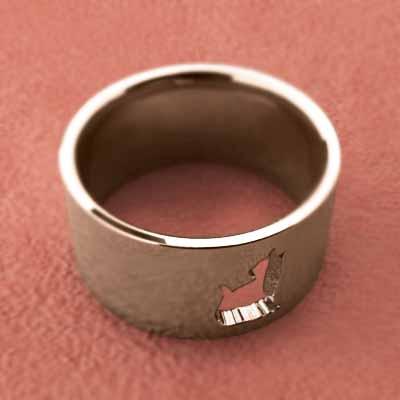 猫 リング k10ピンクゴールド ワイド シンプルの画像