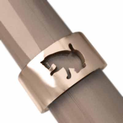 リング ワイド k10ピンクゴールド 猫 シンプルの画像