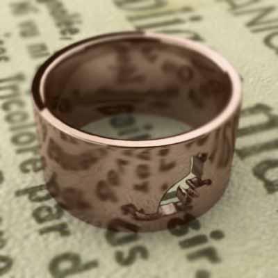 猫 シンプル k10ピンクゴールド 指輪 ワイドの画像