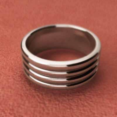 ワイド k10ピンクゴールド リング シンプルの画像