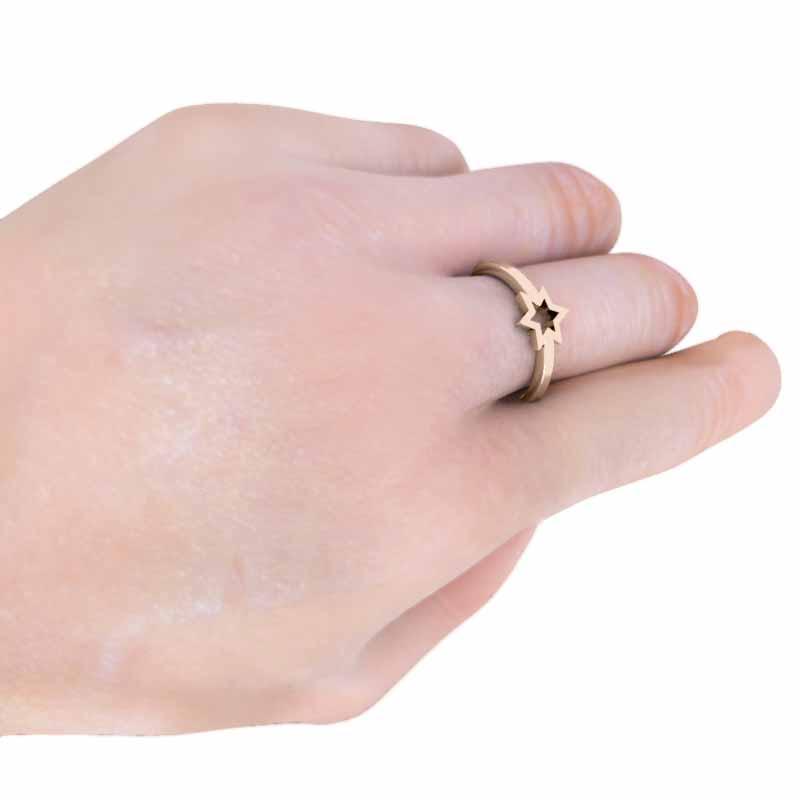 リング スター 六芒星 シンプル k10ピンクゴールドの画像