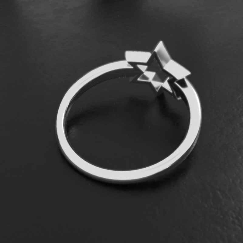 プラチナ900 スター 六芒星 シンプル リングの画像