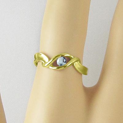 アクアマリン 3月誕生石 18金イエローゴールド 一粒石 指輪の画像